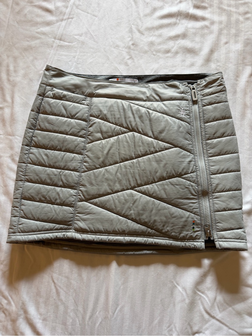 Light Grey smartwool Quilted Outdoor Mini Skirt.
